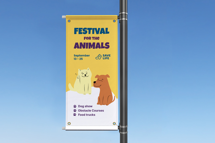 Pole Banner For Animal Festival
