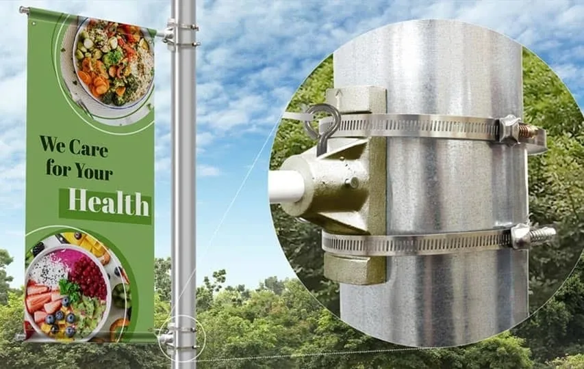 Pole banner hardware