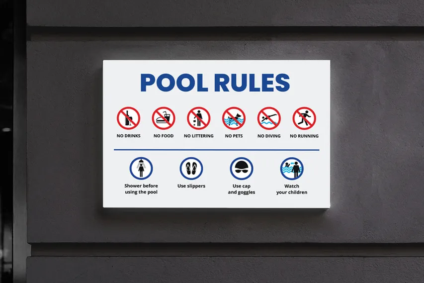 Pool Rules Reflective Aluminum Sign