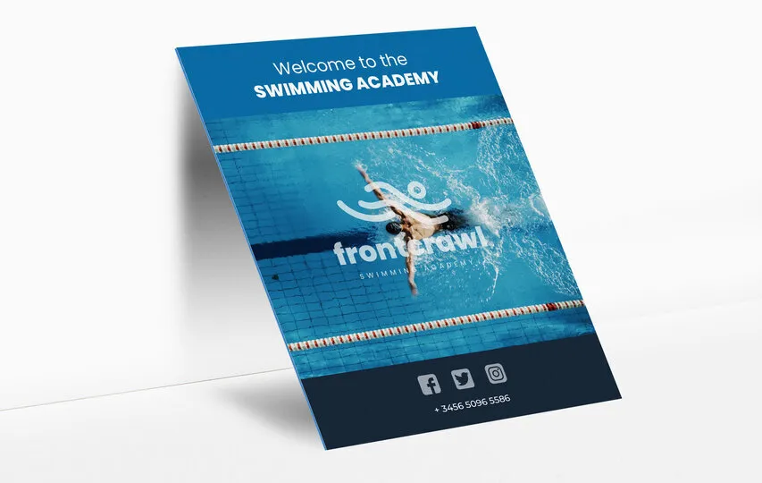 Postcard Printing Swimming Academy