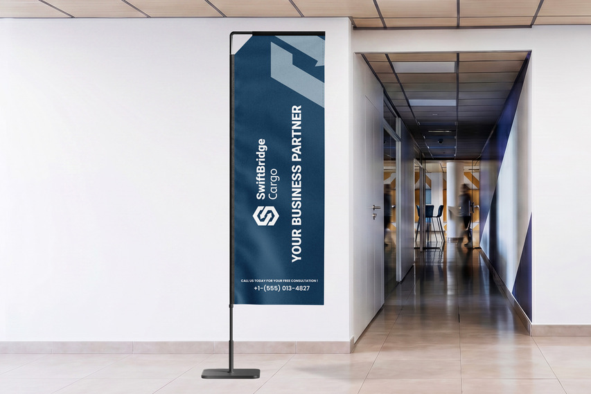 Rectangle Flag in Office Environment