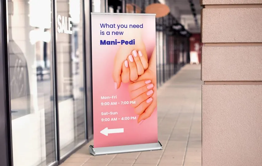 Salon retractable banners