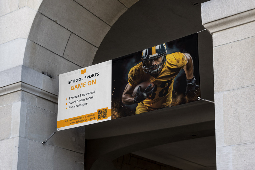 School Sports Fabric Banner