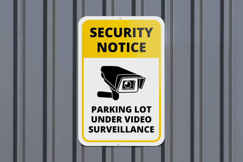 Security Parking Lot Sign