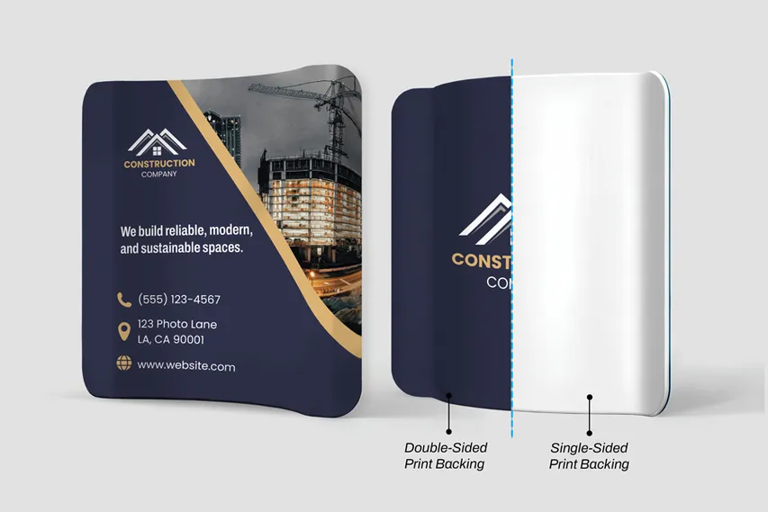 Sides Of Curved Tension Fabric Displays