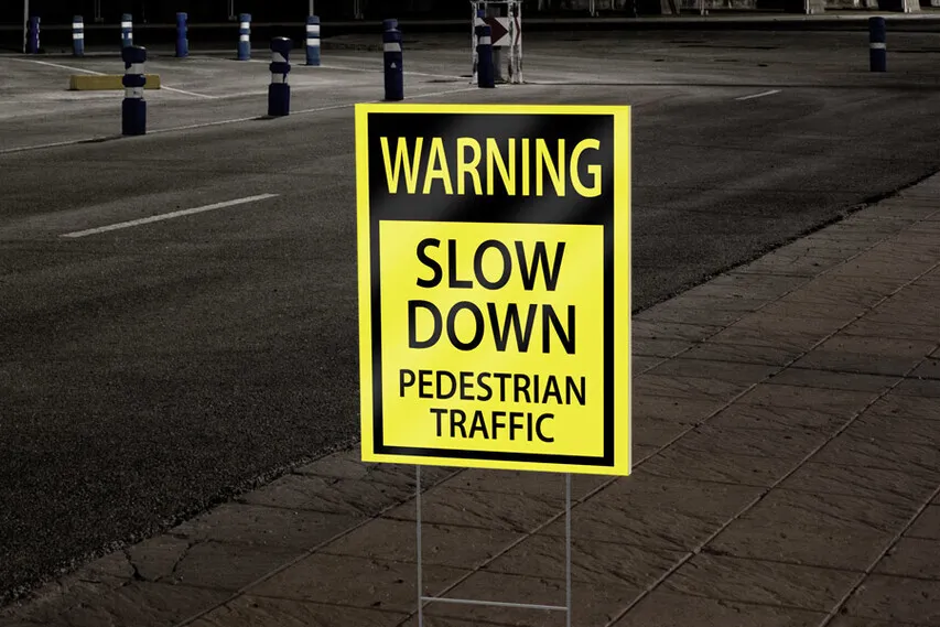Slow Down Reflective Coroplast Sign