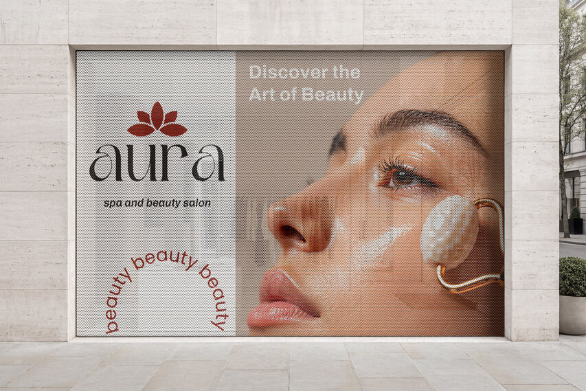 Spa And Beauty Perforated Window Decal