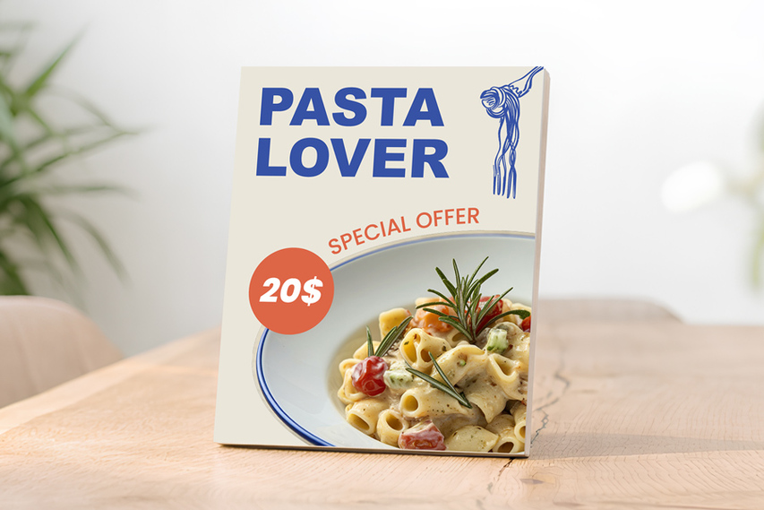 Tabletop Wooden Menu Sign