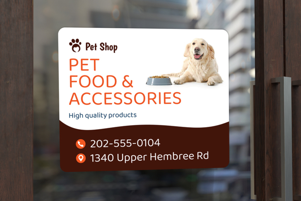 Pet Shop Opaque Window Decal
