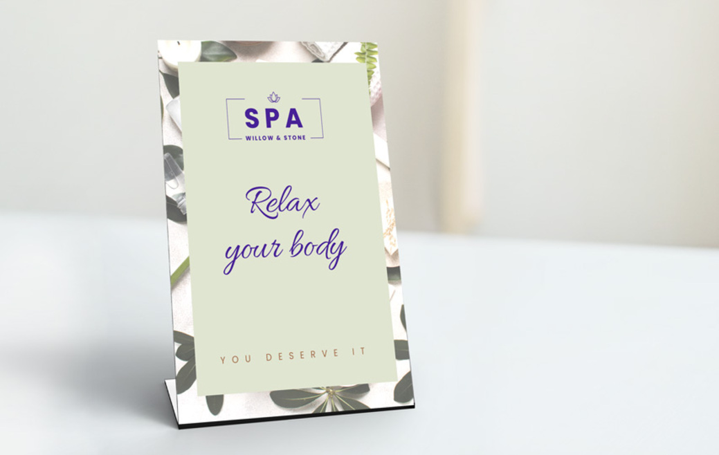 Spa Center Pedestal Sign