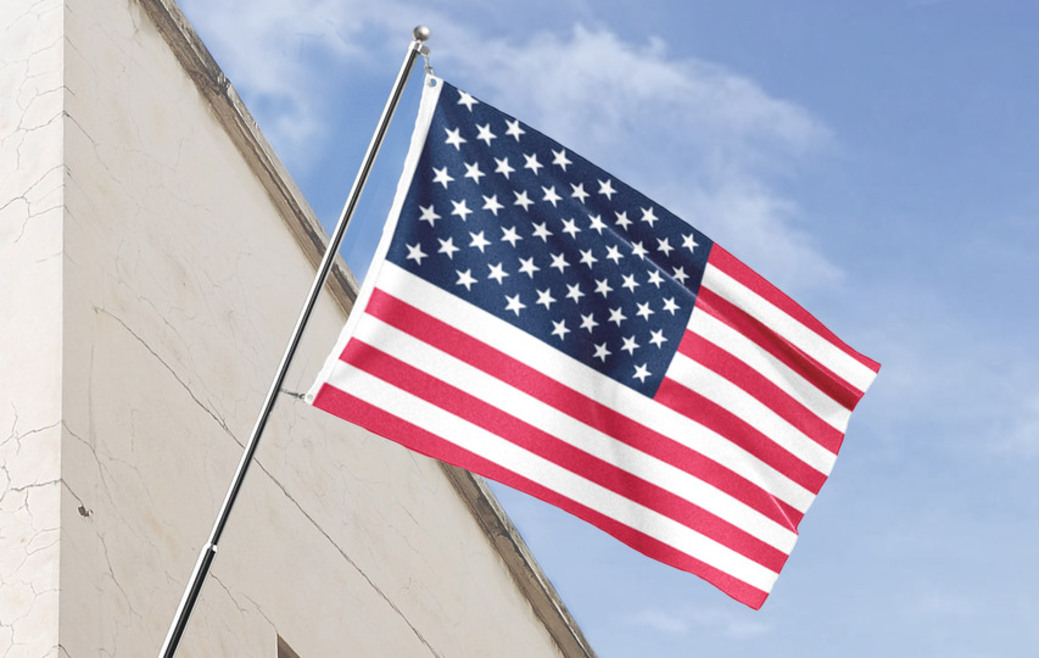 US Flag on Pole