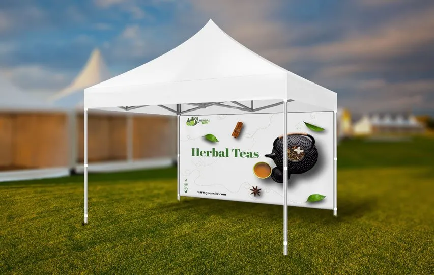 Trade show tent full wall