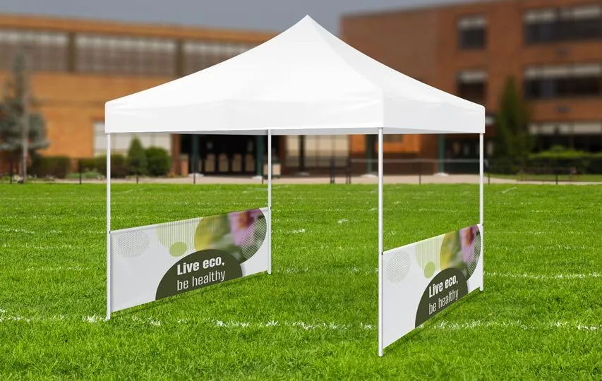 Trade show tent half walls
