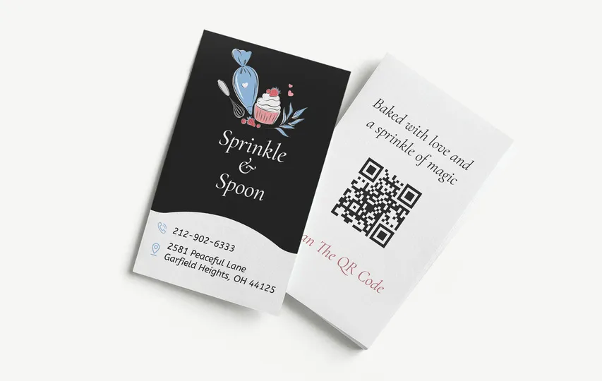 Vertical Baking Tools Bakery Business Cards