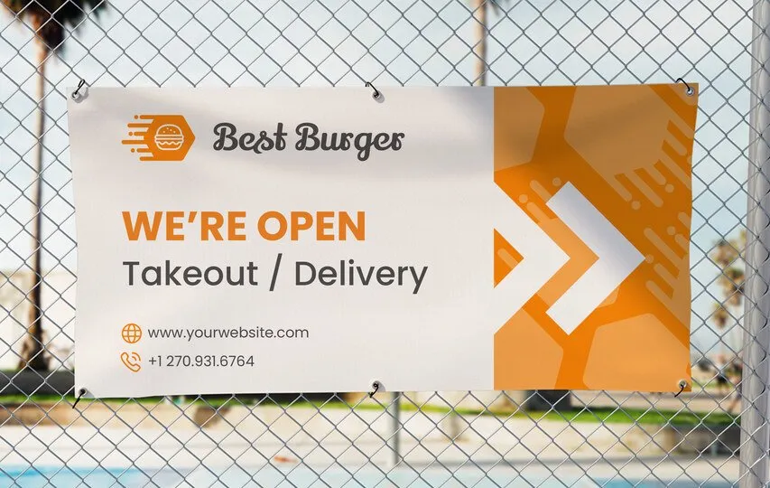 Vinyl best burger outdoor banner