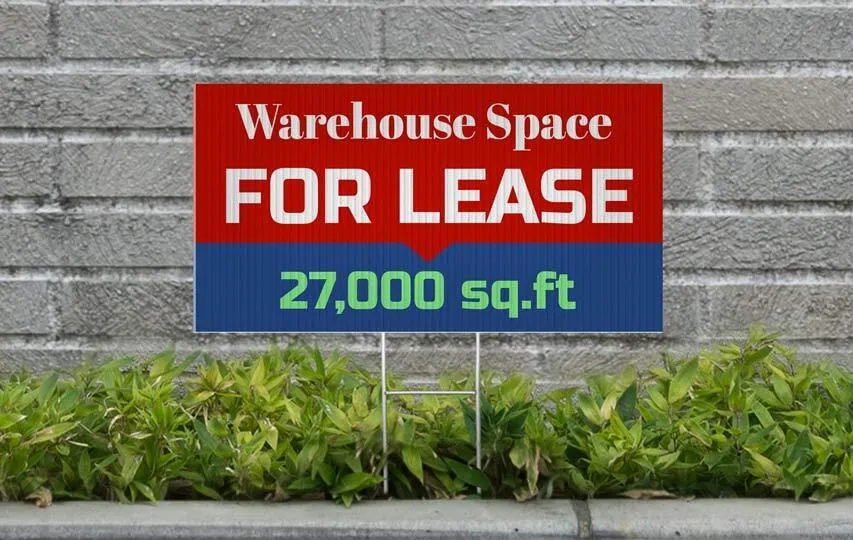 Warehouse leasing signage