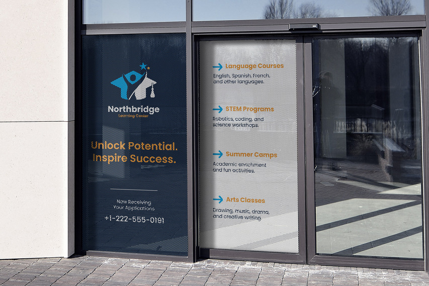 Wayfinding Branded Perforated Window Decal