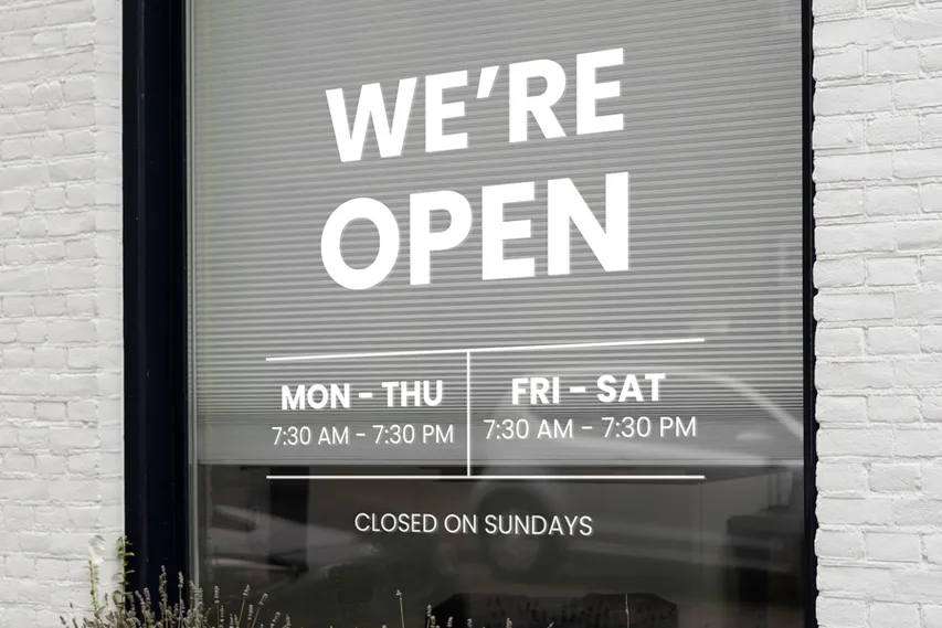 We Are Open Vinyl Lettering