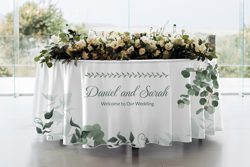 Wedding Reception Round Tablecloth