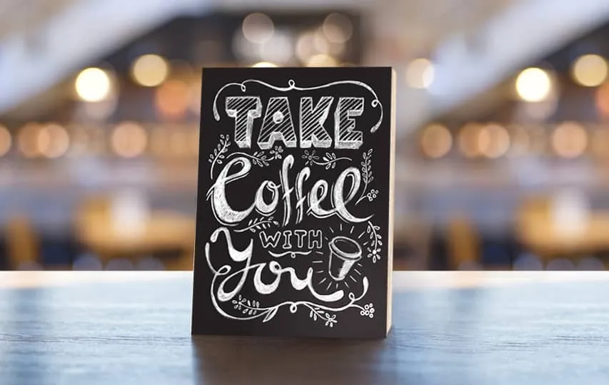 Wooden cafe sign