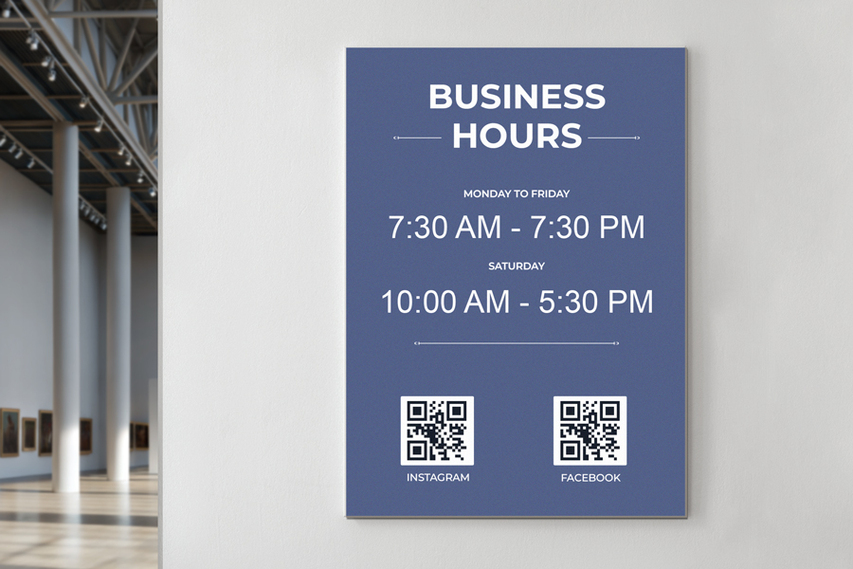 Working Hours Wooden Sign