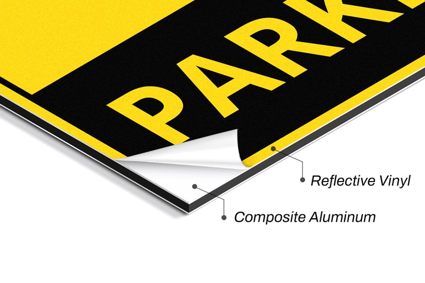 Yellow and Black Parking Reflective Aluminum