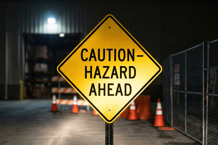 Yellow Diamond Caution Hazard Sign