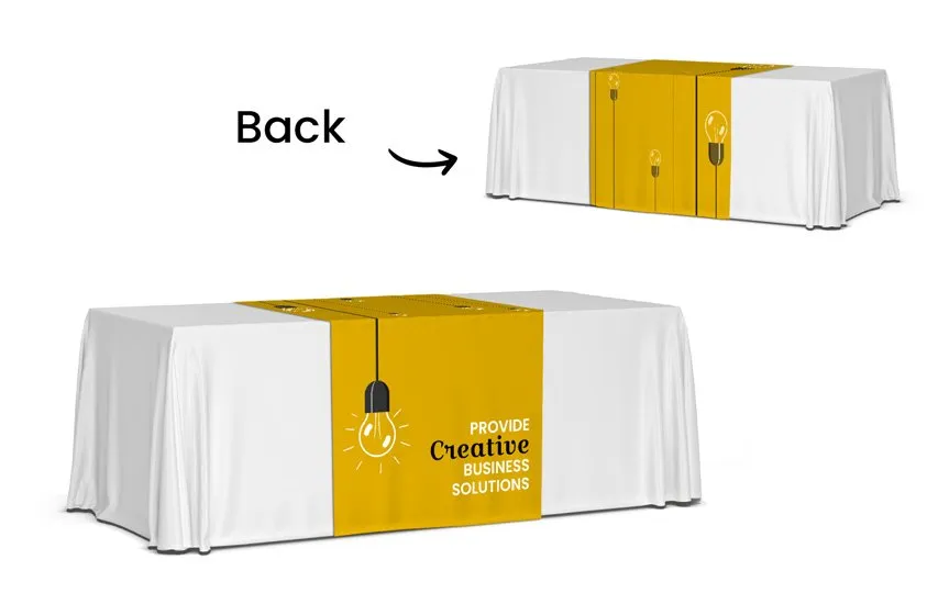 Yellow logo table runners