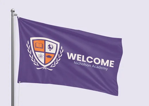 Pole flag printing with square signs 1