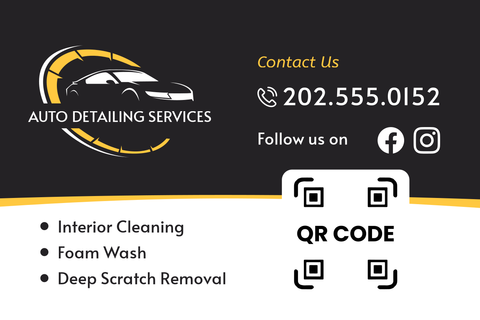 Black, White and Yellow Auto Detailing Template