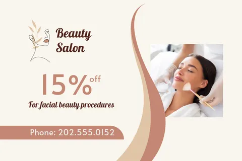 Elegant Beauty Salon Discount Postcard Template