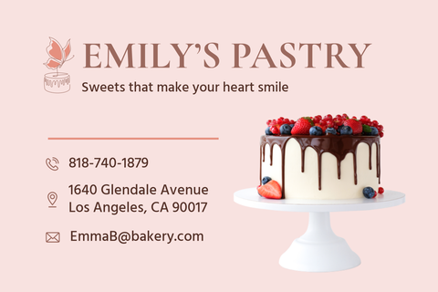 Eyecatching Pink Pastry Business Card Template