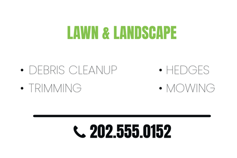 Lawn and Landscape Business Card Template