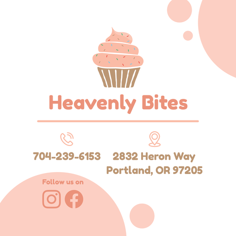 Charming Pink Heavenly Bites Business Card Template