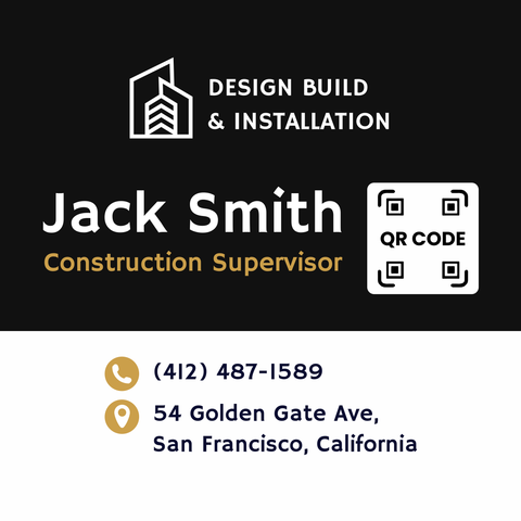 Yellow and Black Construction Business Card Template