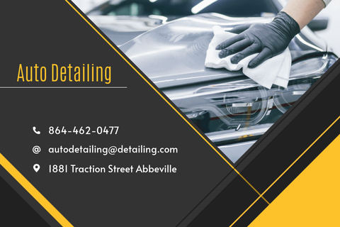 Black and Yellow Auto Detailing Business Card Template