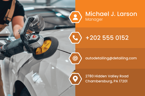 Orange Auto Detailing Business Card Template