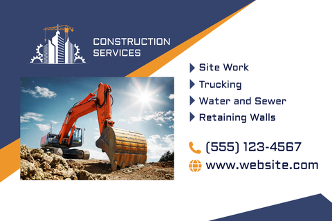 Colorful Construction Services Business Card Template