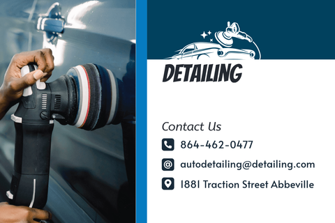 Blue and White Auto Detailing Business Card Template