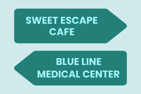 Green and Blue Wayfinding Sign Template