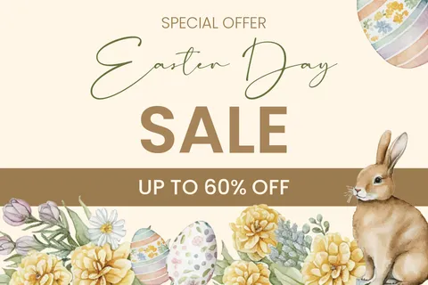 Beige Easter Day Special Offer Sign Template
