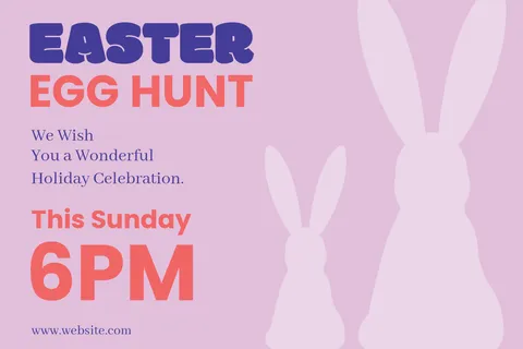 Pink Easter Egg Hunt Invitation Sign Template
