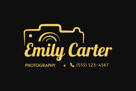 Yellow and Black Photography Business Card Template