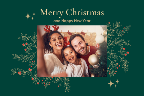 Festive Christmas Family Postcard Template