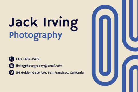 Blue and Beige Photography Business Card Template