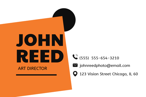 Orange and Black Photography Business Card Template
