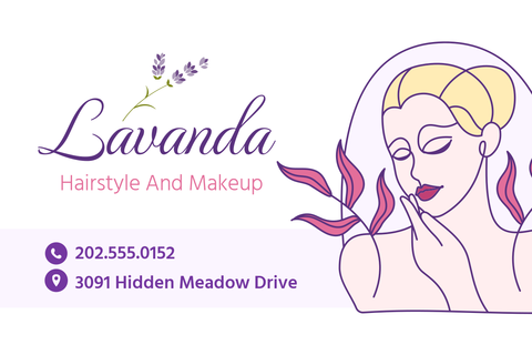 Eyecatching Purple Lavanda Business Card Template