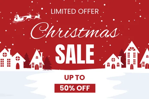 Red Christmas Limited Offer Sign Template
