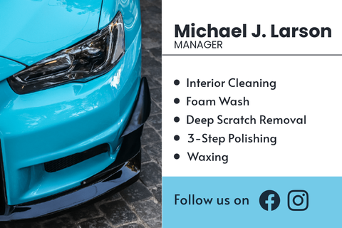 Auto Detailing Employee Business Card Template