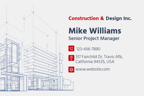 Construction and Design Business Card Template